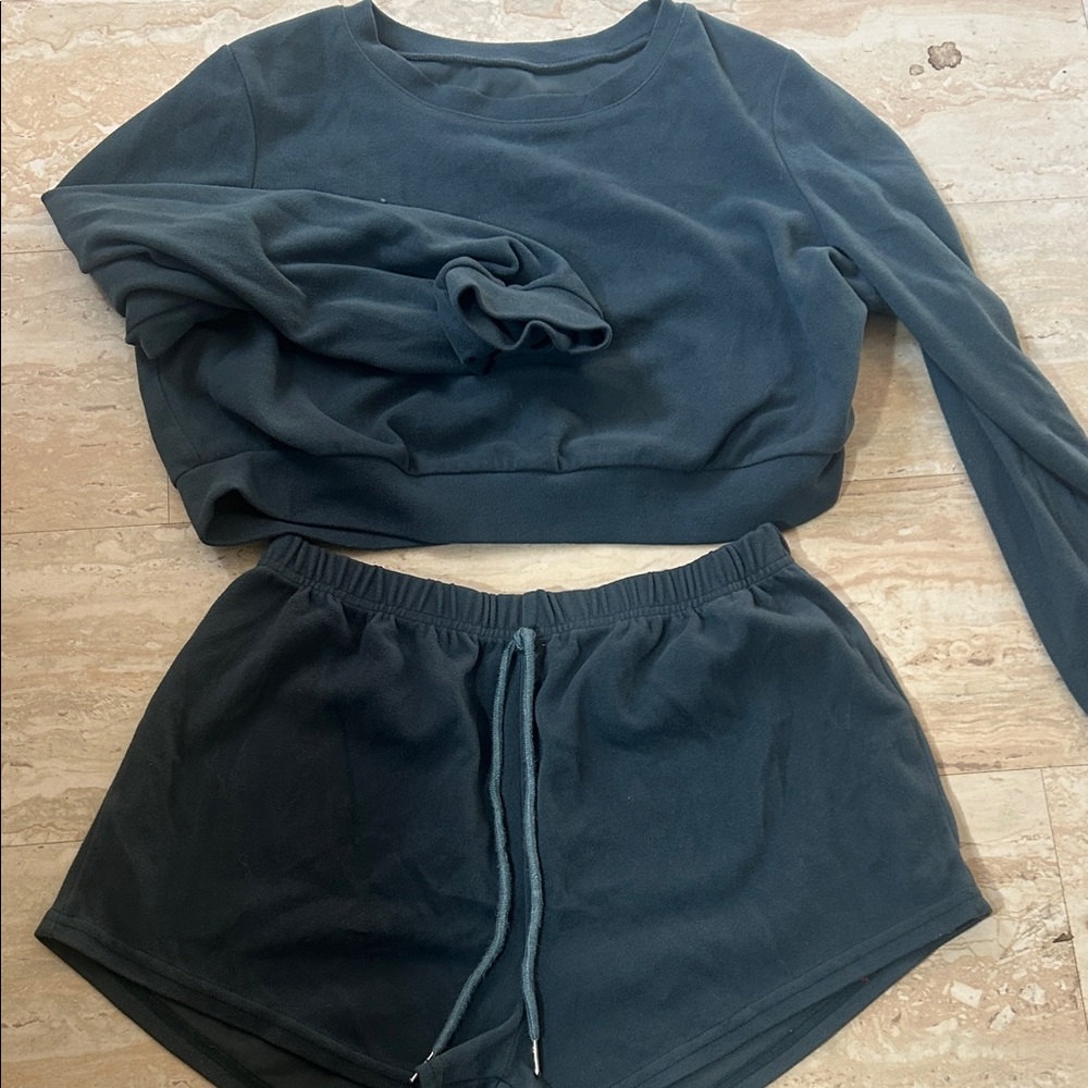 SHEIN Dark Green Pajama Set
